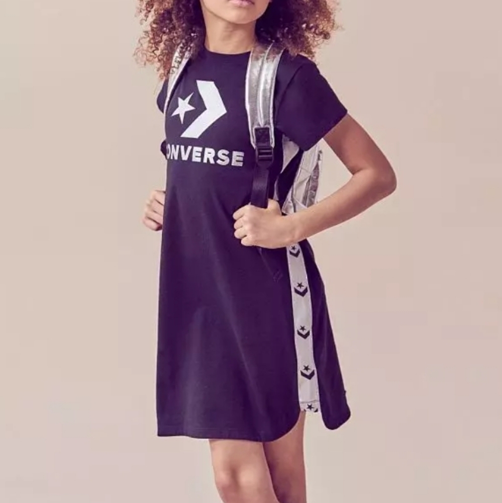 Converse girls black‎ chevron star dress size medium M 10-12 years old